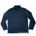 Men's jacket with melange knitting fabric brushed inside, made of 100% polyester